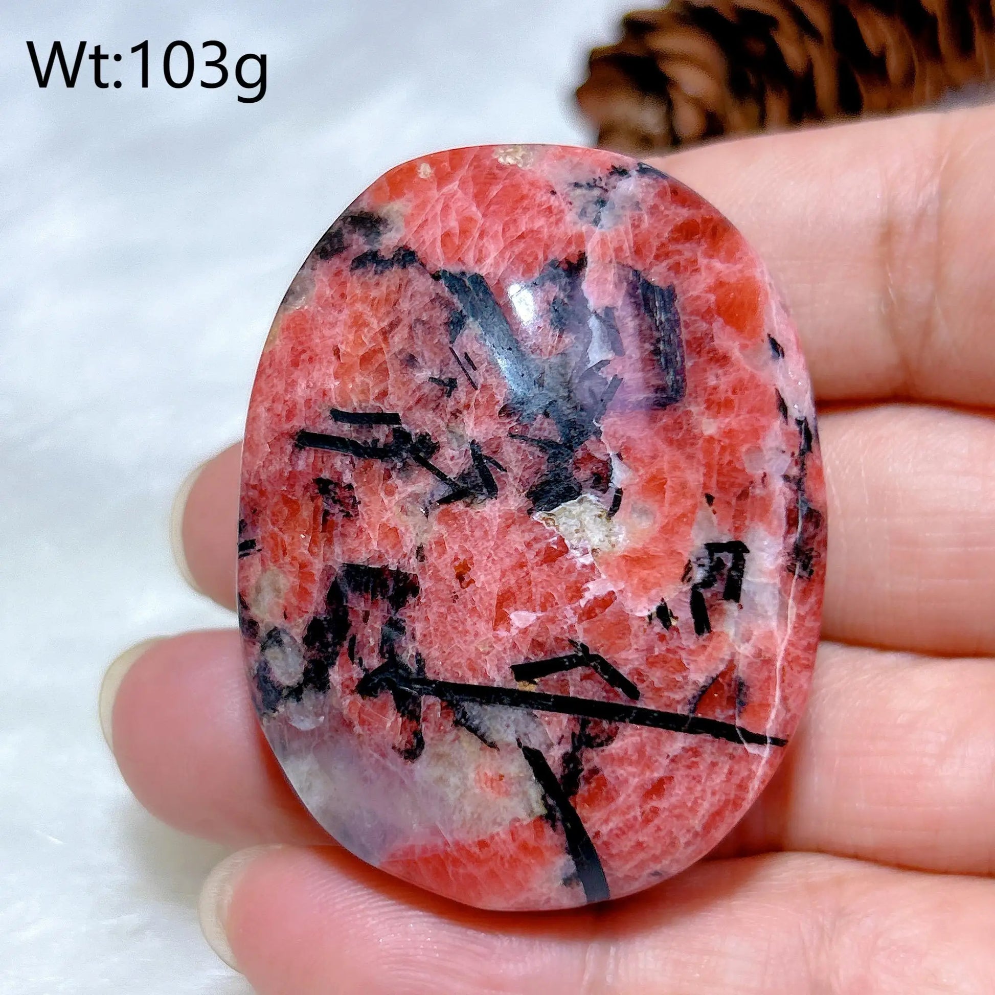 Pink Rhodonite Palm Stone-ToShay.org