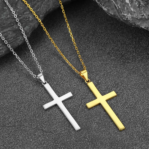Silver Cross Pendant Necklace-ToShay.org