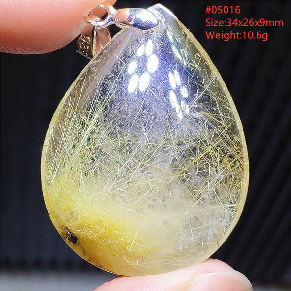 Gold Rutilated Quartz Pendant-ToShay.org