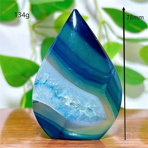 Blue Silk Agate Flame-ToShay.org