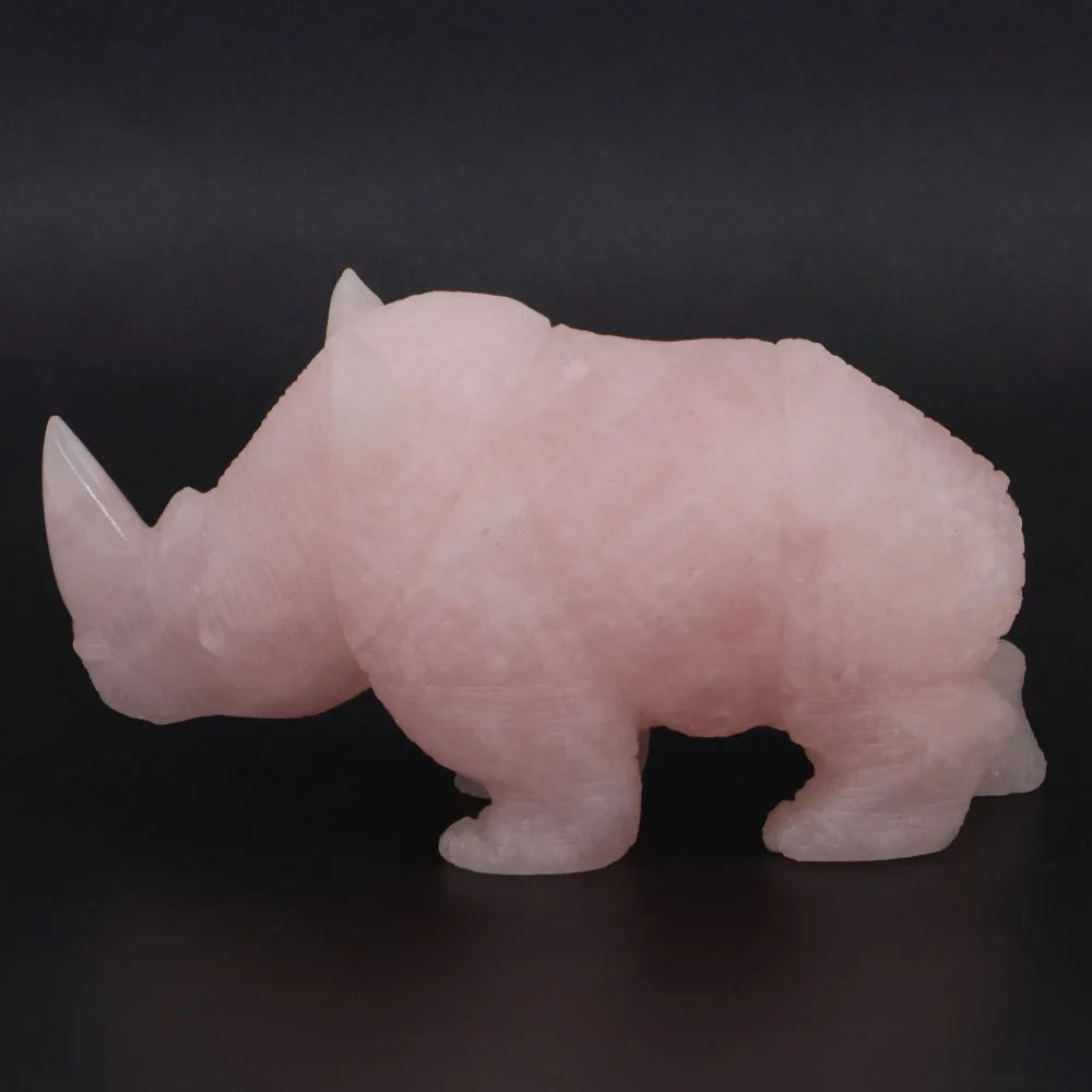 Pink Rose Quartz Rhinoceros-ToShay.org