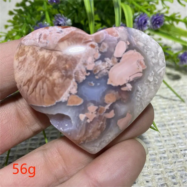 Pink Flower Agate Heart-ToShay.org