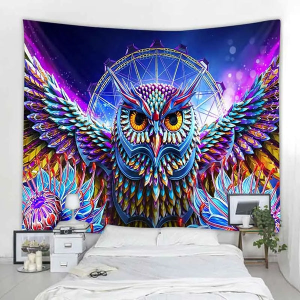 Owl Print Tapestry-ToShay.org