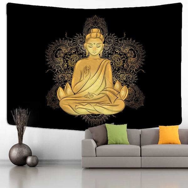 Buddha Gold Statue Tapestry-ToShay.org