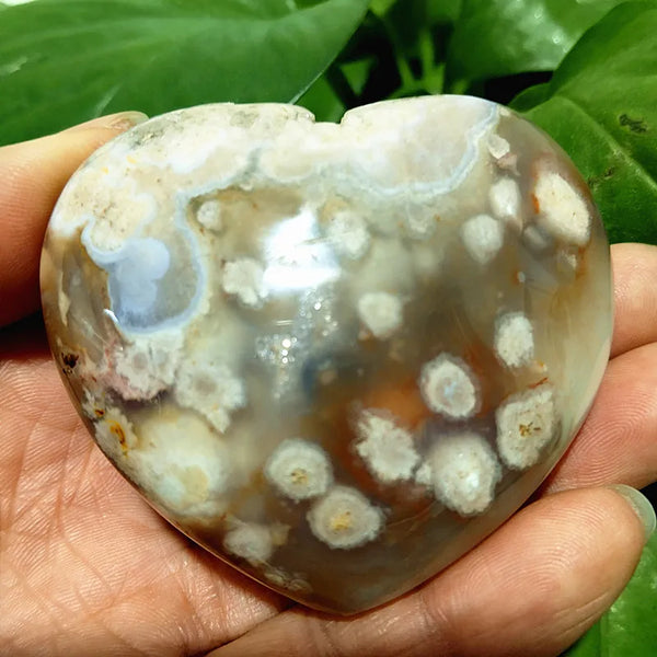 Pink Cherry Blossom Agate Heart-ToShay.org
