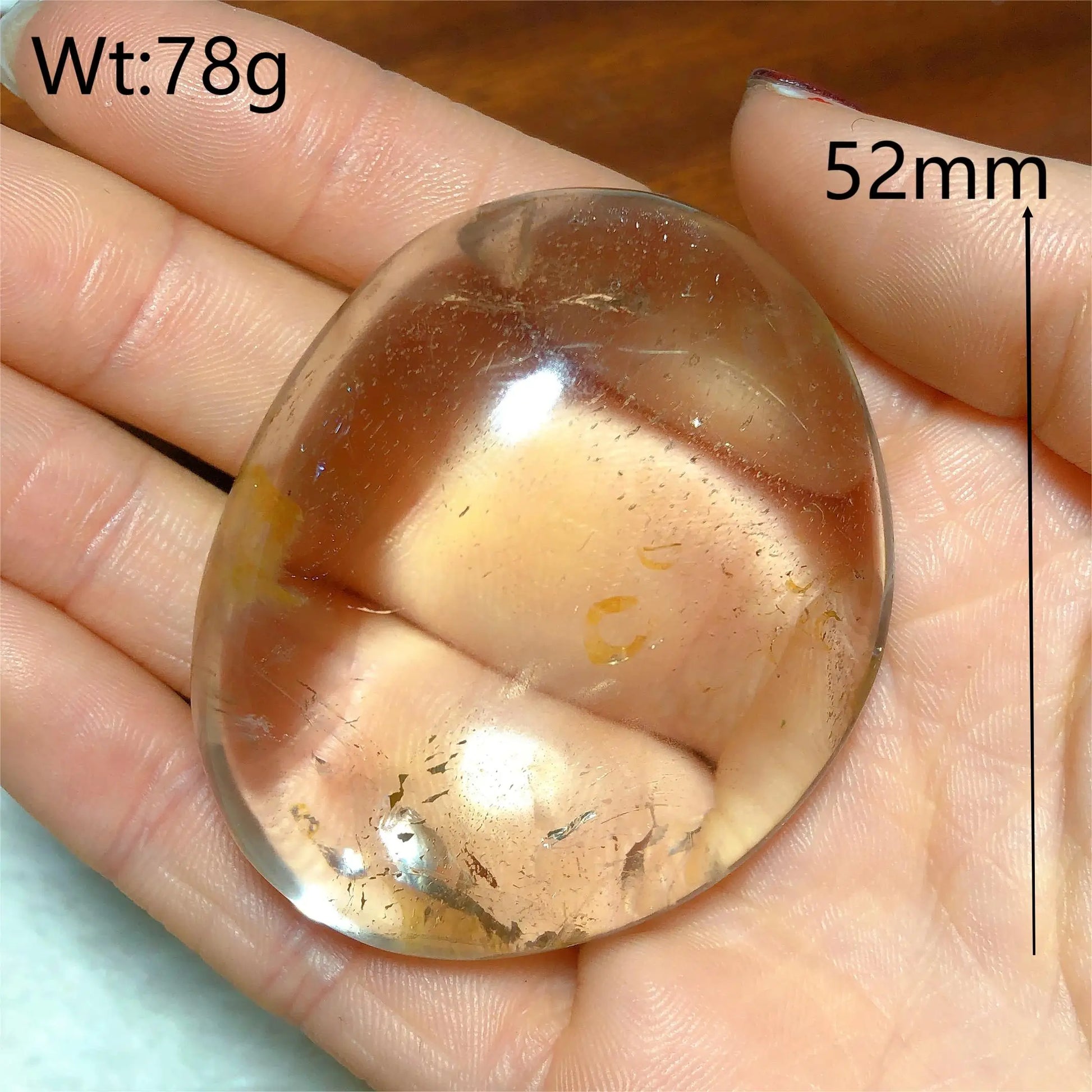 Clear Smokey Quartz Palm Stone-ToShay.org
