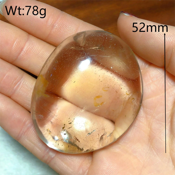 Clear Smokey Quartz Palm Stone-ToShay.org