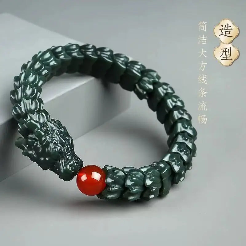 Green Jade Dragon Bracelet-ToShay.org