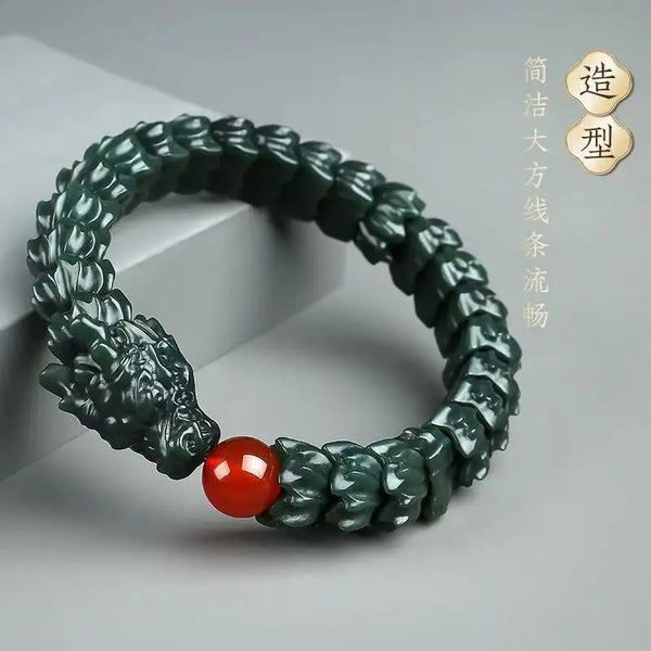Green Jade Dragon Bracelet-ToShay.org