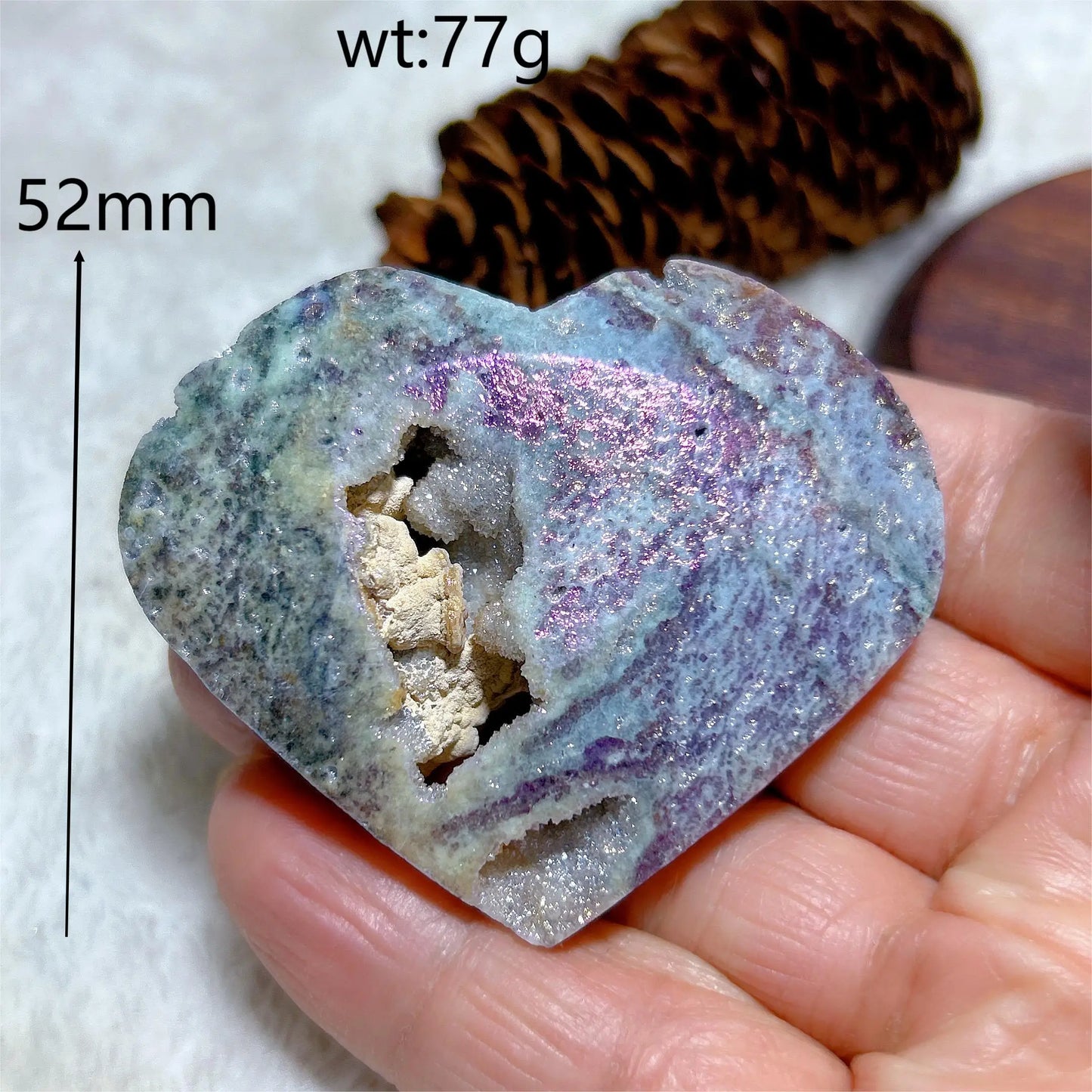Purple Aura Sphalerite Heart-ToShay.org