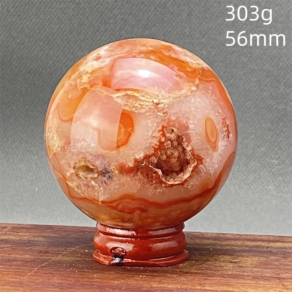 Red Cherry Blossom Agate Ball-ToShay.org