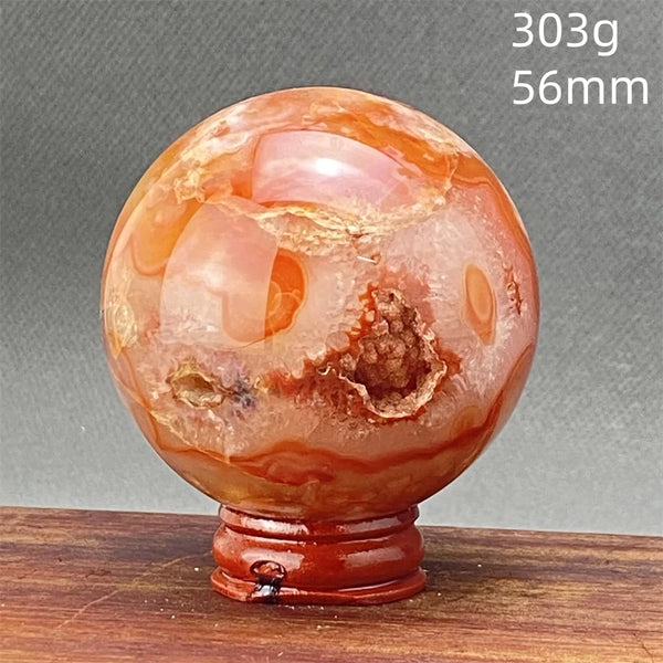 Red Cherry Blossom Agate Ball-ToShay.org