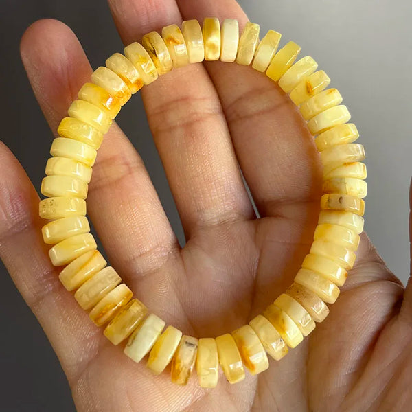 Yellow Amber Bead Bracelets-ToShay.org