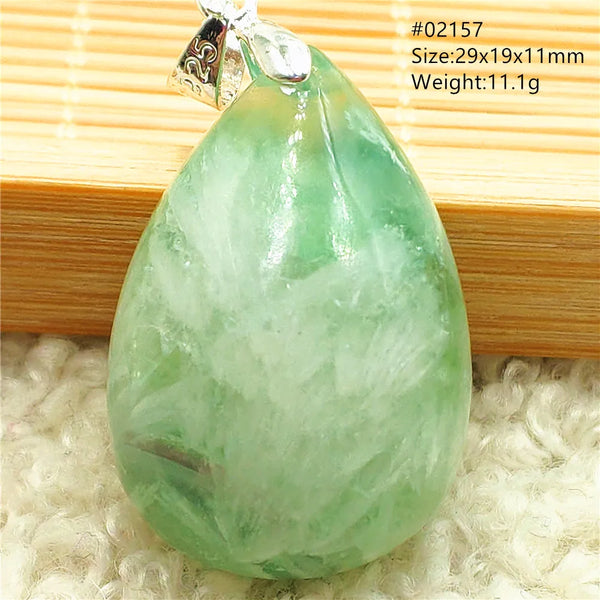 Green Feather Fluorite Pendant-ToShay.org