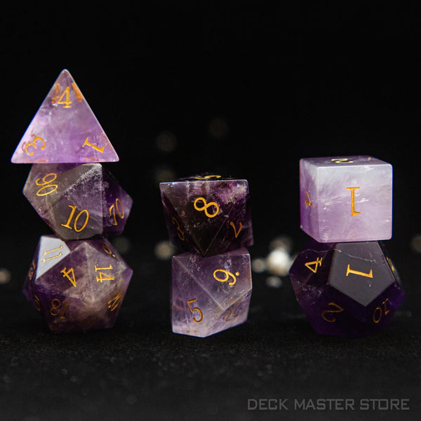 Purple Amethyst Platonic Solid Dice-ToShay.org
