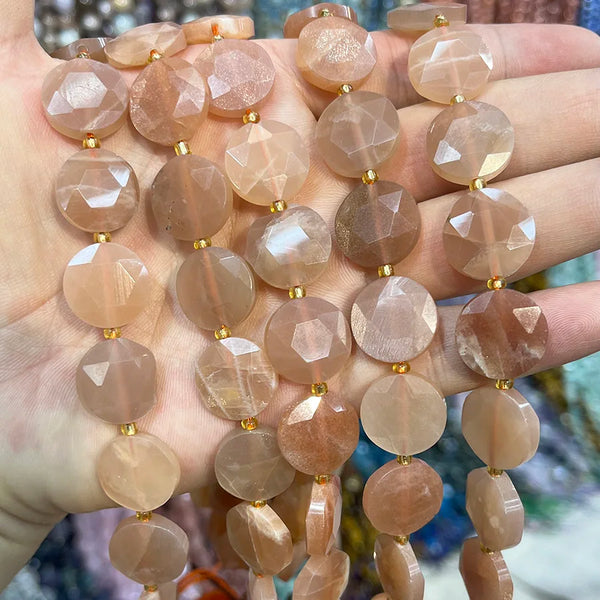 Caramel Sunstone Coin Beads-ToShay.org