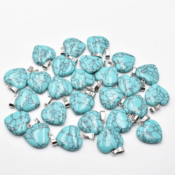 Blue Turquoise Heart Pendant-ToShay.org