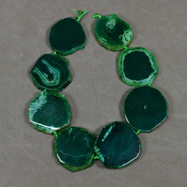 Green Agate Slice Beads-ToShay.org