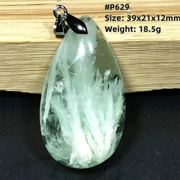 Green Feather Fluorite Pendant-ToShay.org