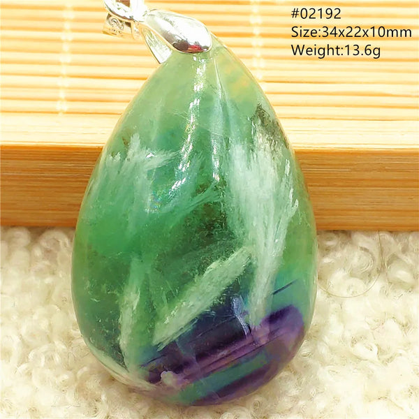 Green Feather Fluorite Pendant-ToShay.org