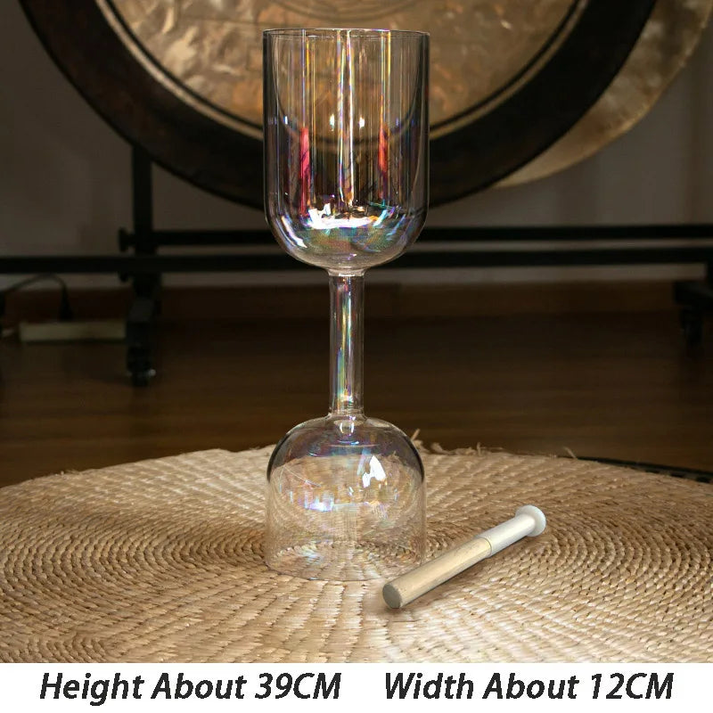 Transparent Crystal Singing Bowl Hand-held Yoga Meditation Singing Bowls Double Headed Sound Healing Percussion Instruments-ToShay.org