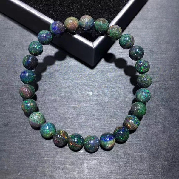 Black Opal Bead Bracelet-ToShay.org