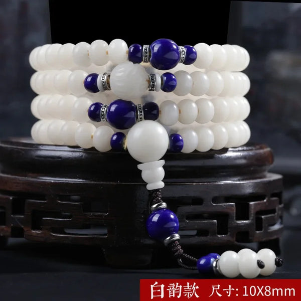 White Jade Bodhi Root Bracelet-ToShay.org