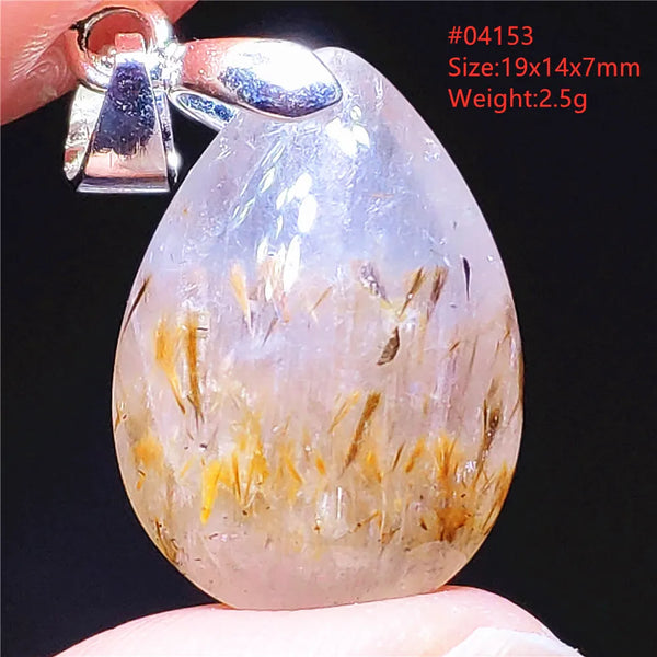 Gold Rutilated Pendant-ToShay.org