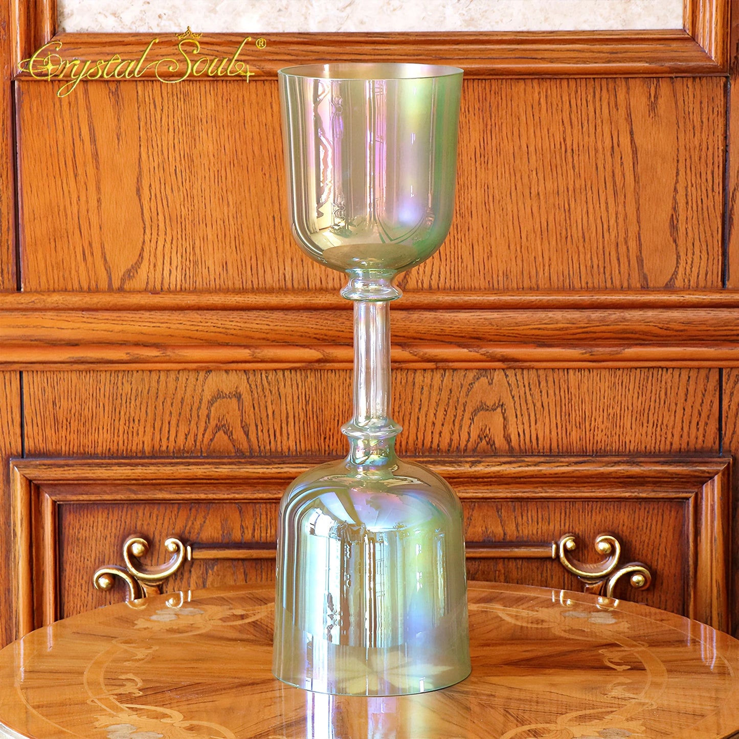 Green Aurora Double Singing Bowl-ToShay.org