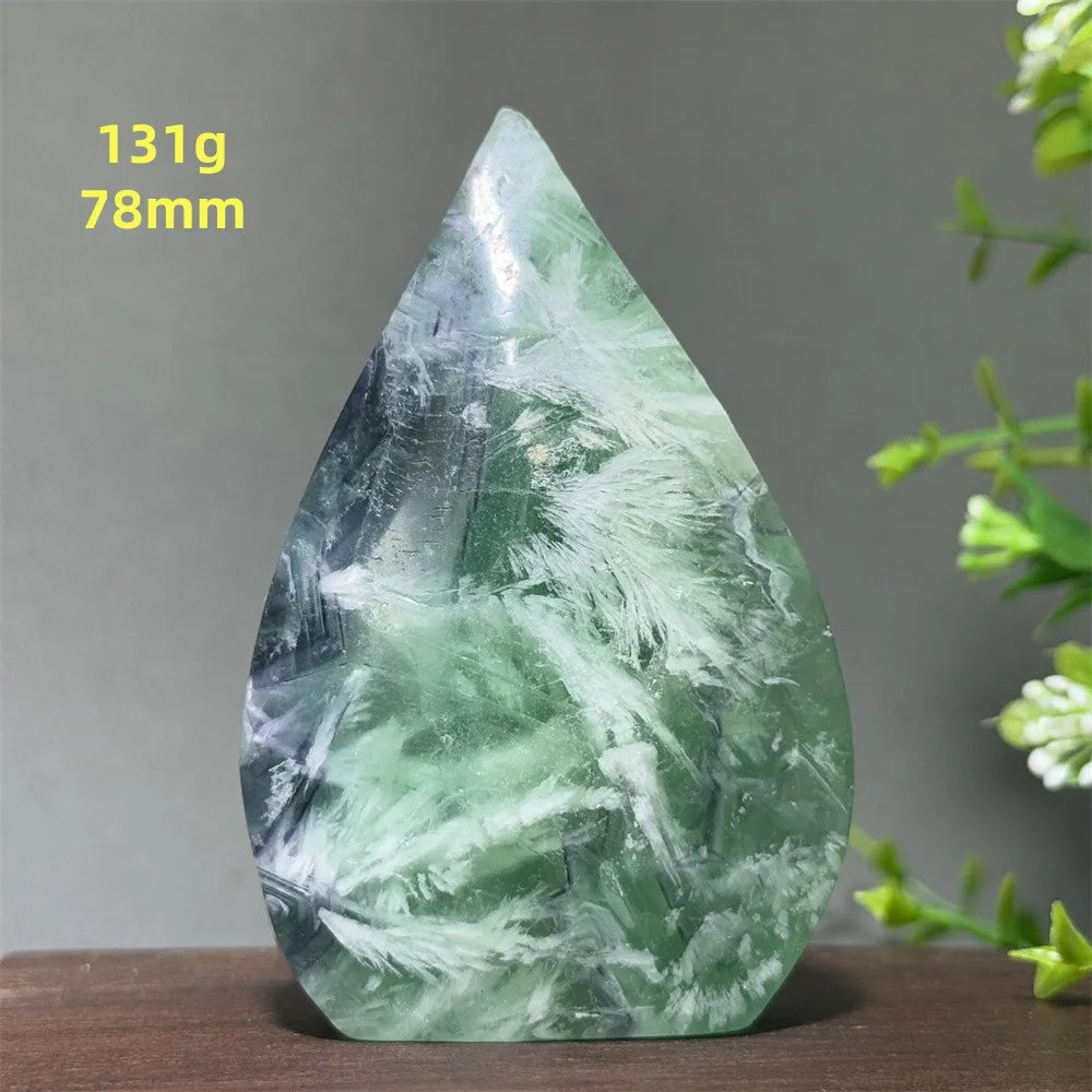 Green Feather Fluorite Torch-ToShay.org