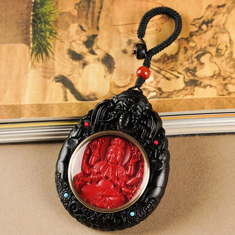 Red Cinnabar Buddha Pendant-ToShay.org
