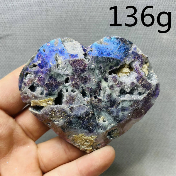 Purple Sphalerite Geode Heart-ToShay.org