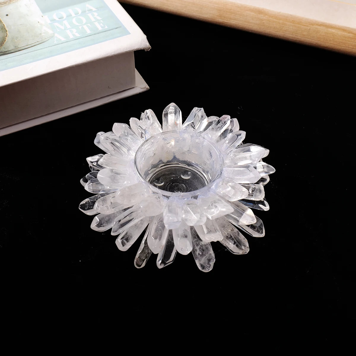 Clear Crystal Candle Holder-ToShay.org