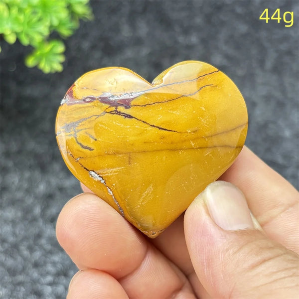 Yellow Moritzite Stone Heart-ToShay.org