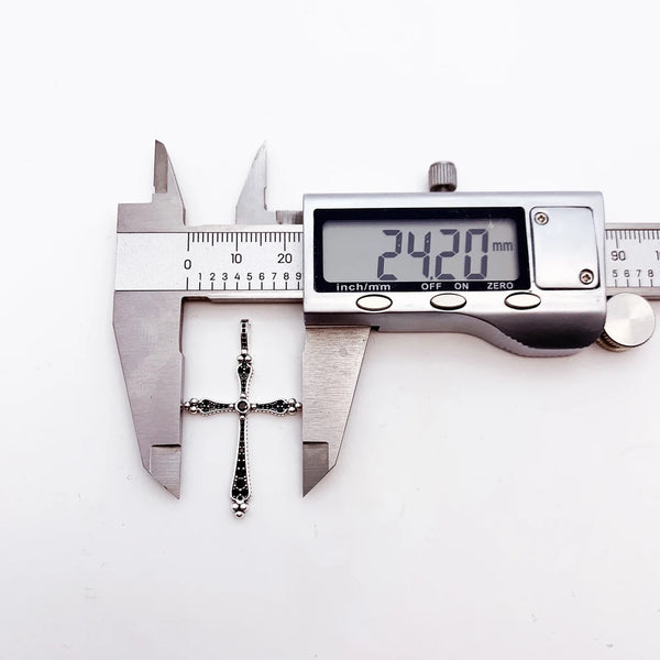 Silver Black Cross Pendant-ToShay.org