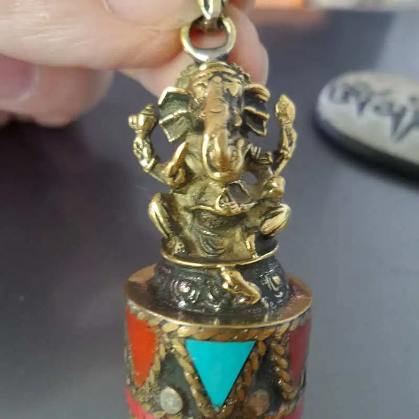 Brass Ganesh Amulet-ToShay.org