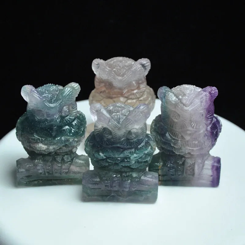 Rainbow Fluorite Owl-ToShay.org