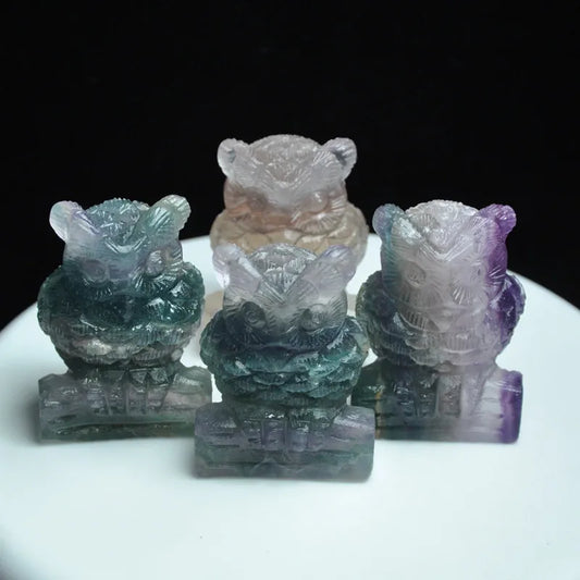 Rainbow Fluorite Owl-ToShay.org