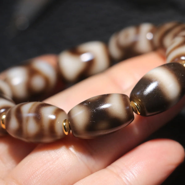Tibetan Agate Dzi Bracelet-ToShay.org