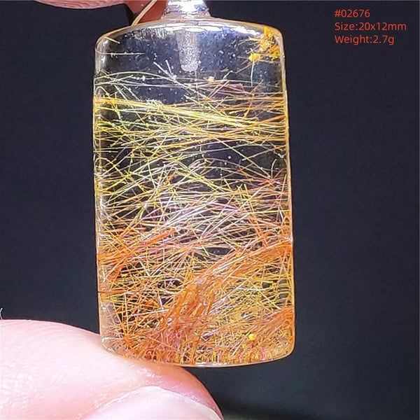 Gold Rutilated Quartz Pendant-ToShay.org