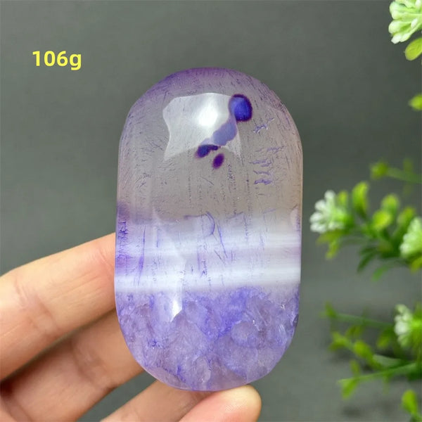 Purple Agate Palm Stone-ToShay.org