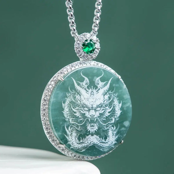 Green Jade Dragon Pendant-ToShay.org