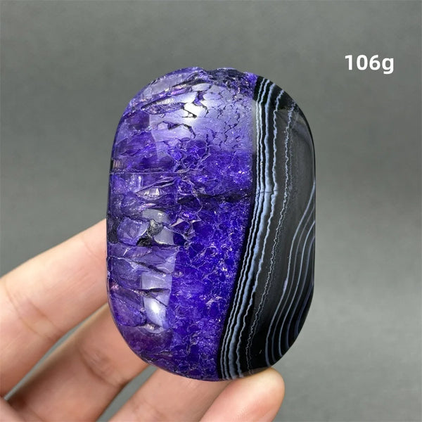 Purple Agate Palm Stone-ToShay.org