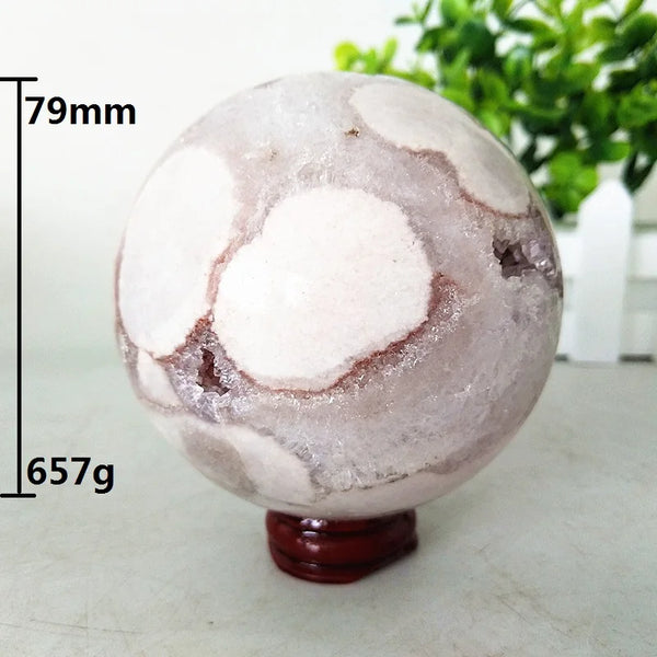 Pink Amethyst Geode Crystal Ball-ToShay.org