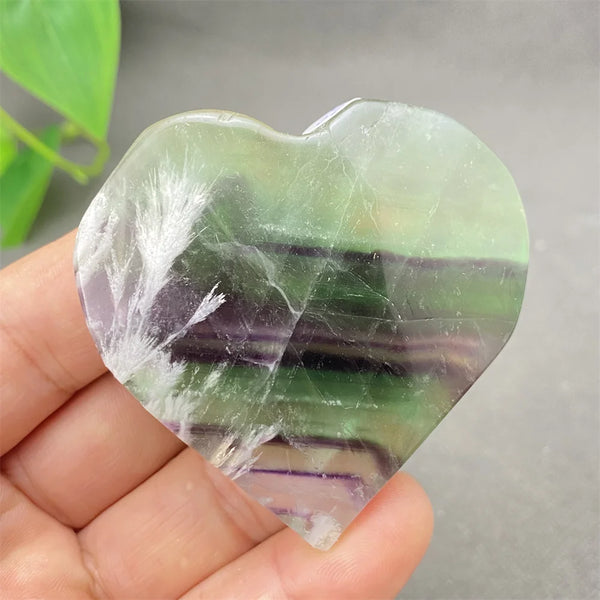 Green Feather Fluorite Heart-ToShay.org