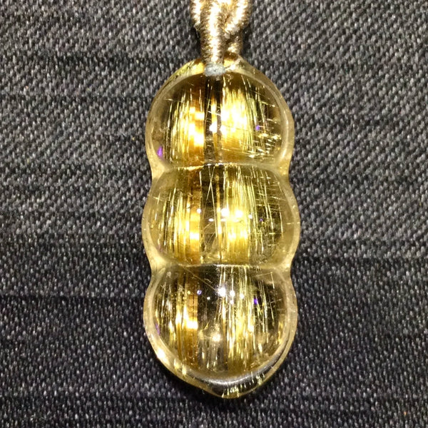 Gold Rutilated Quartz Pendant-ToShay.org