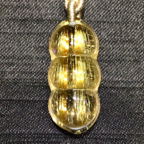 Gold Rutilated Quartz Pendant-ToShay.org