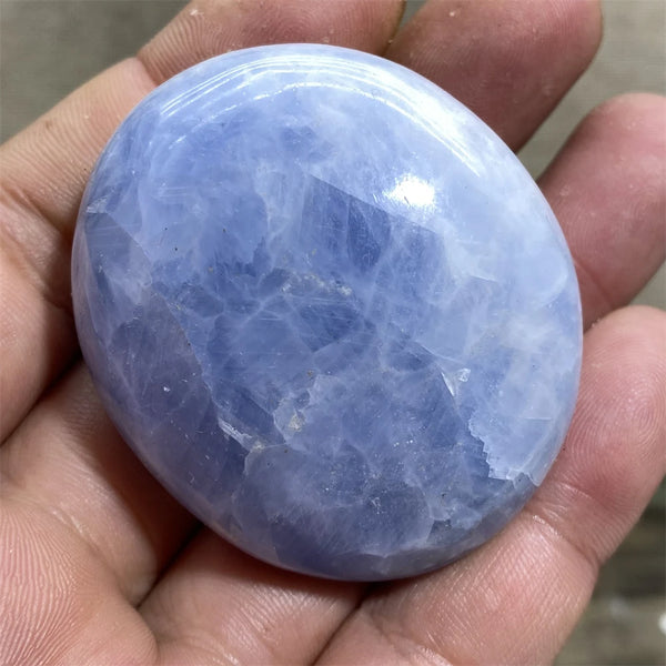 Blue Celestine Palm Stone-ToShay.org