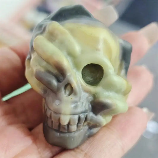 Green Jasper Stone Skull-ToShay.org