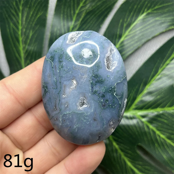 Green Moss Agate Palm Stone-ToShay.org